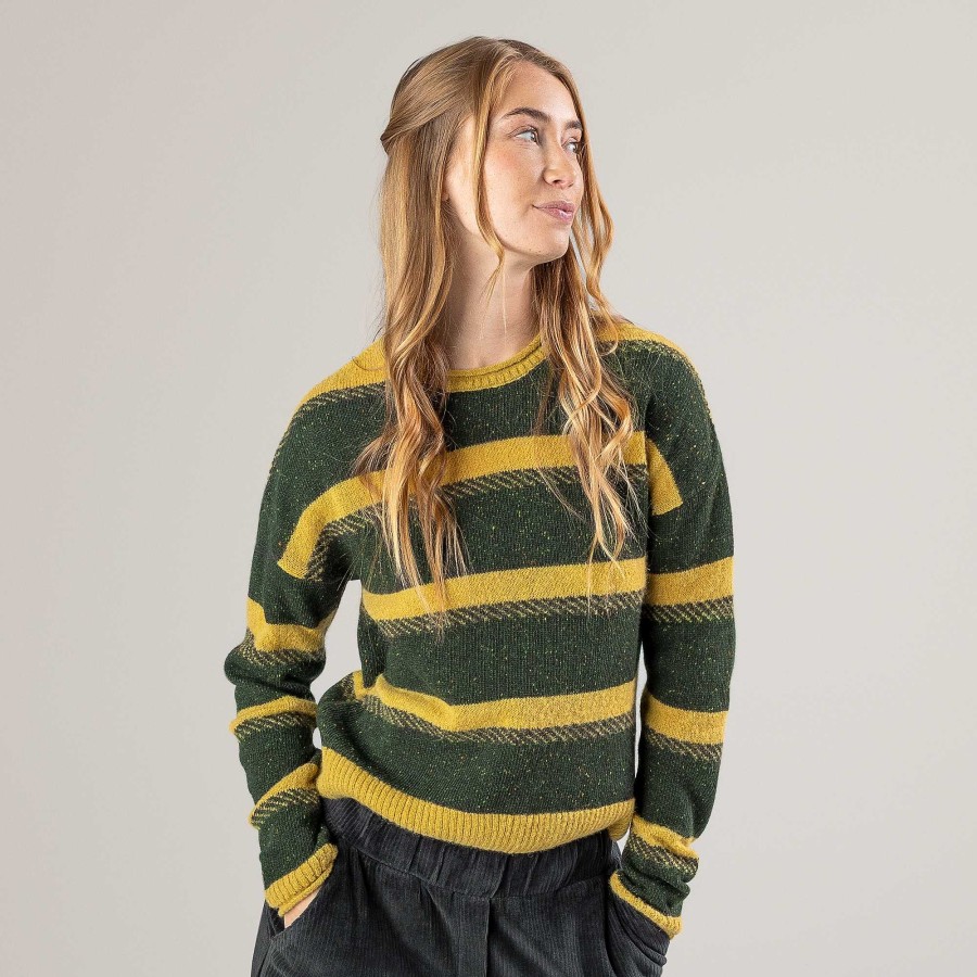 Knitwear & Sweatshirts | LIVING CRAFTS Paremi | Sweater Dark Olive/Honey