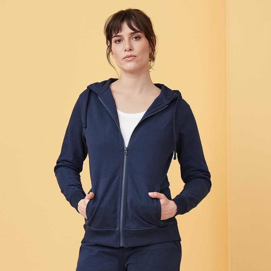 Homewear | LIVING CRAFTS Lamina | Hoodie Jacket Navy