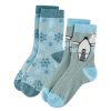 Socks & Tights | LIVING CRAFTS Bear | Socks, Pack Of 2 Petrol/Light Blue