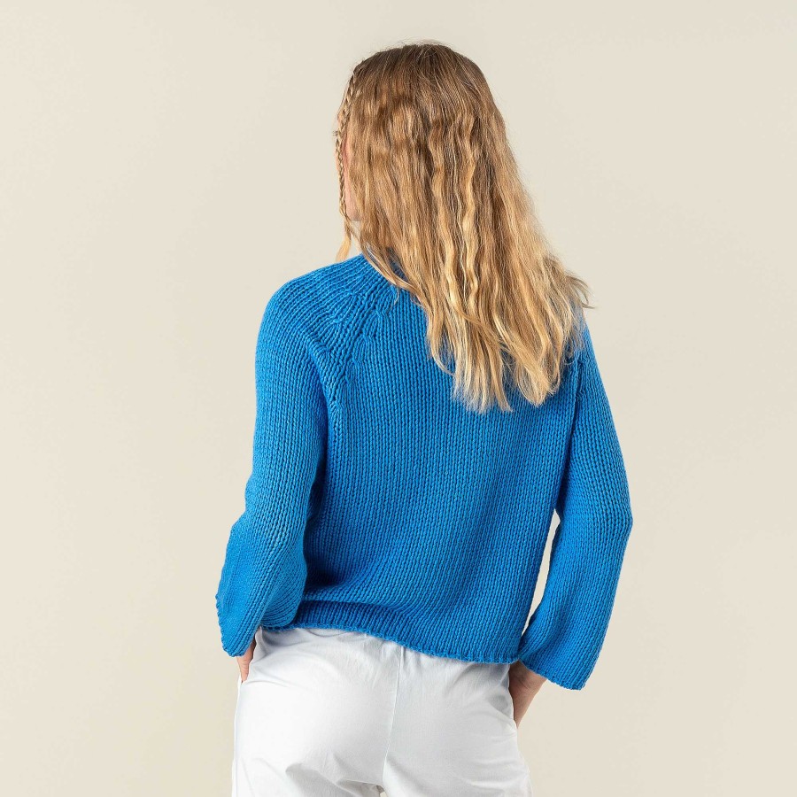 Knitwear & Sweatshirts | LIVING CRAFTS Ricarda | Sweater, 3/4 Sleeve Azure Blue