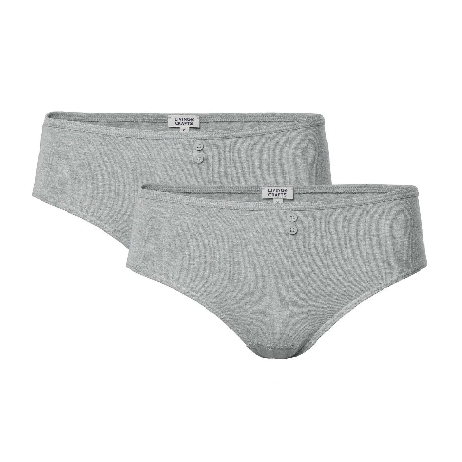 Underwear | LIVING CRAFTS Rasina | Briefs, Pack Of 2 Grey Melange