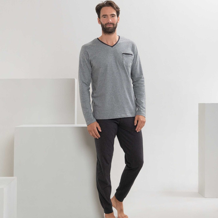 Pyjamas & Nightshirts | LIVING CRAFTS Colin | Pyjamas Stone Grey/Anthra Melange