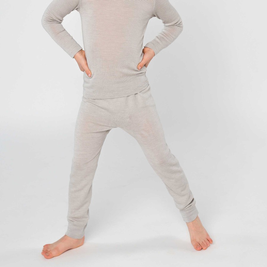 Functional Underwear | LIVING CRAFTS Living Crafts | Long Johns Grey/Natural Striped