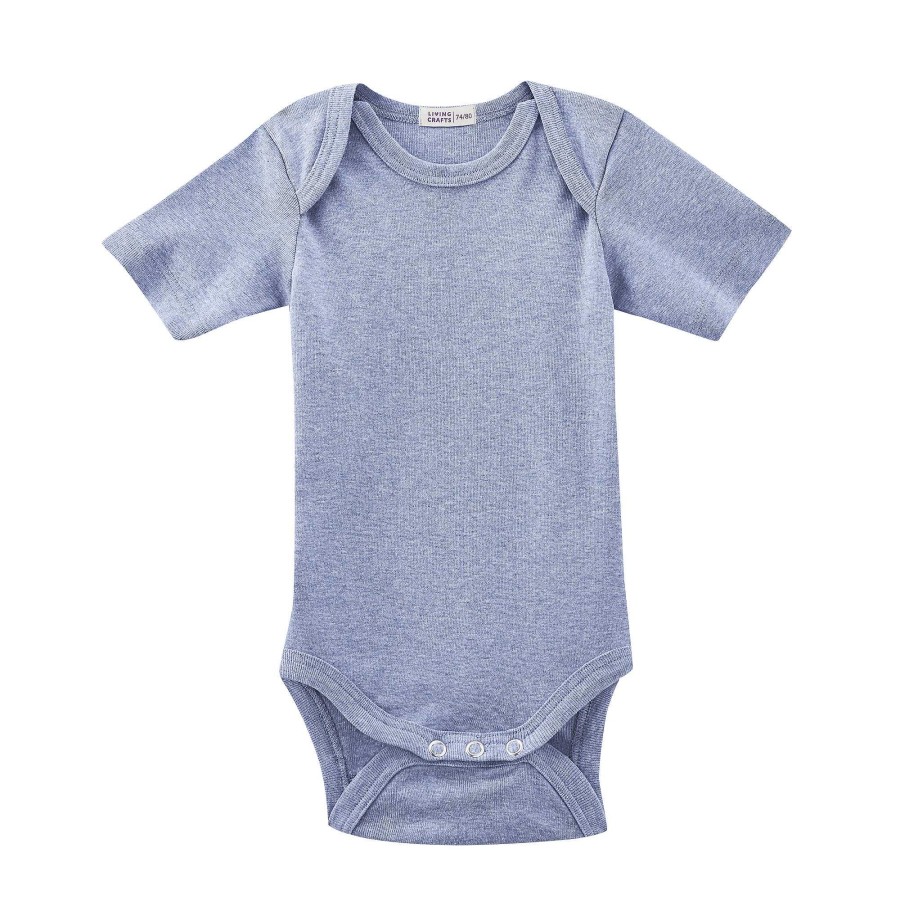 Bodys & Romper Suits | LIVING CRAFTS Honey | Short-Sleeved Body Blue Melange