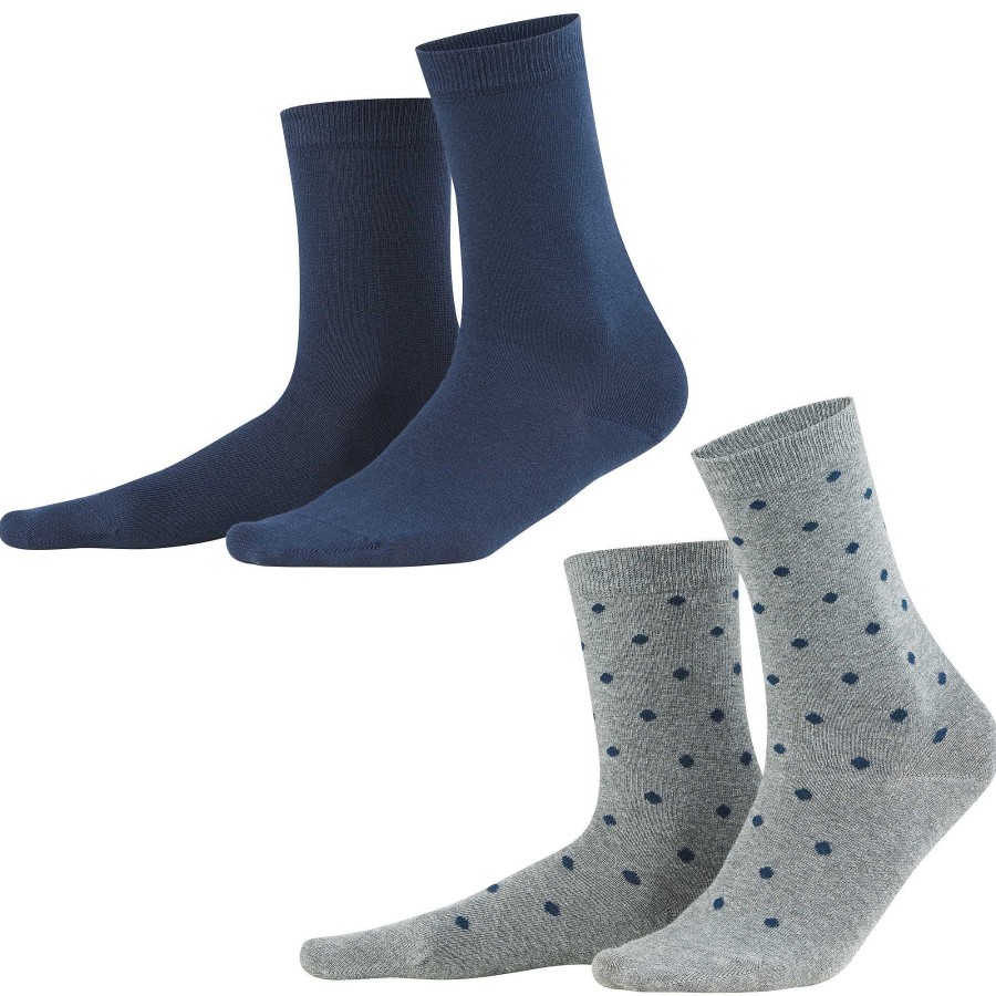 Socks & Tights | LIVING CRAFTS Bettina | Socks, Pack Of 2 Night Blue Dots