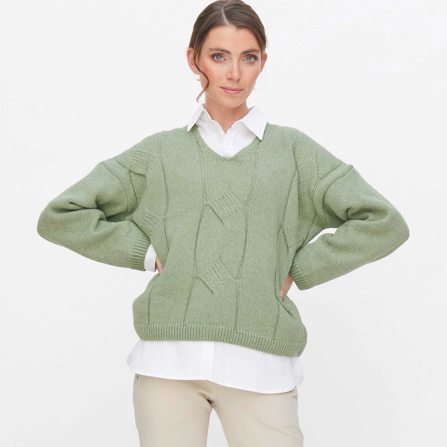 Knitwear & Sweatshirts | LIVING CRAFTS Neele | Sweater Misty Green