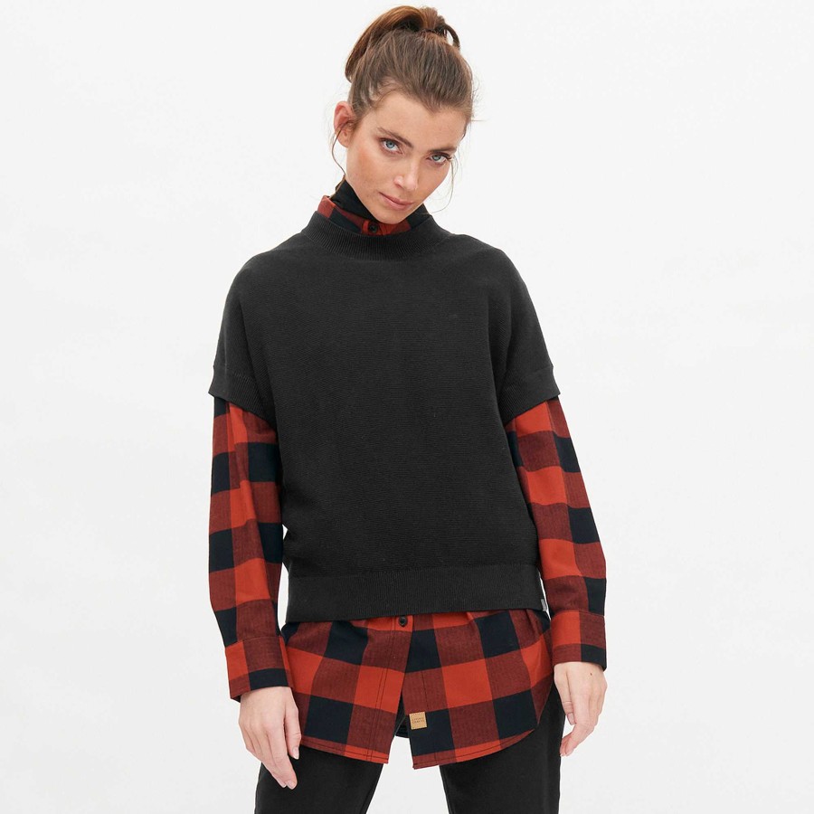 Blouses & Tunics | LIVING CRAFTS Nina | Flannel Shirt Burnt Brick/Black