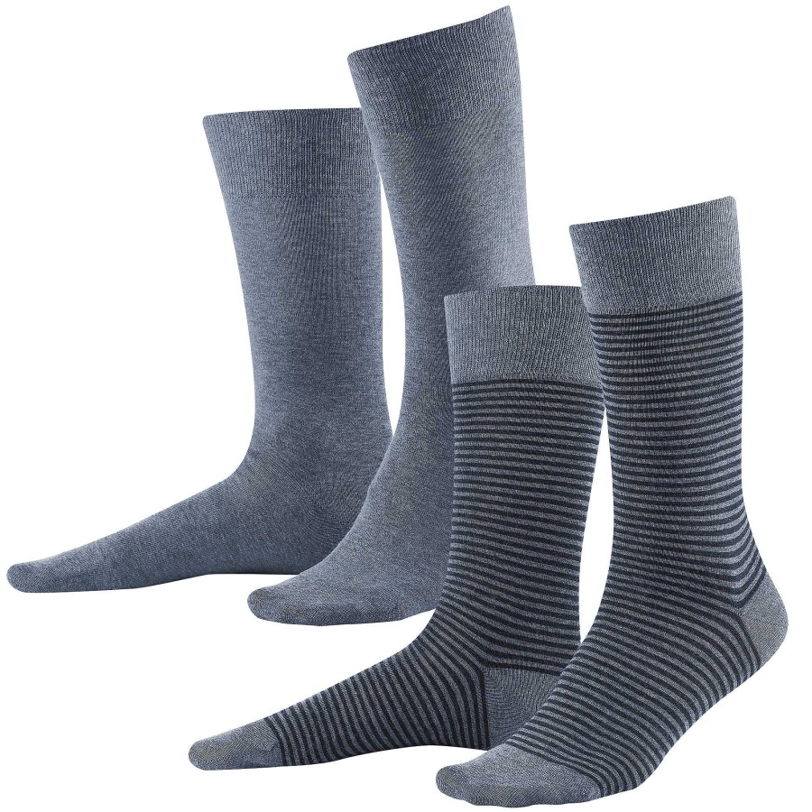 Socks | LIVING CRAFTS Arni | Socks, Pack Of 2 Infinity Blue/Skyway Melange