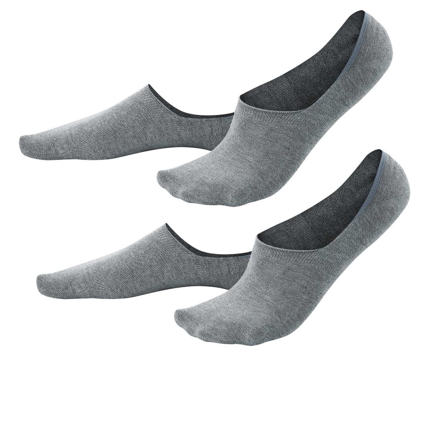 Socks | LIVING CRAFTS Iker | Footlets, Pack Of 2 Stone Grey