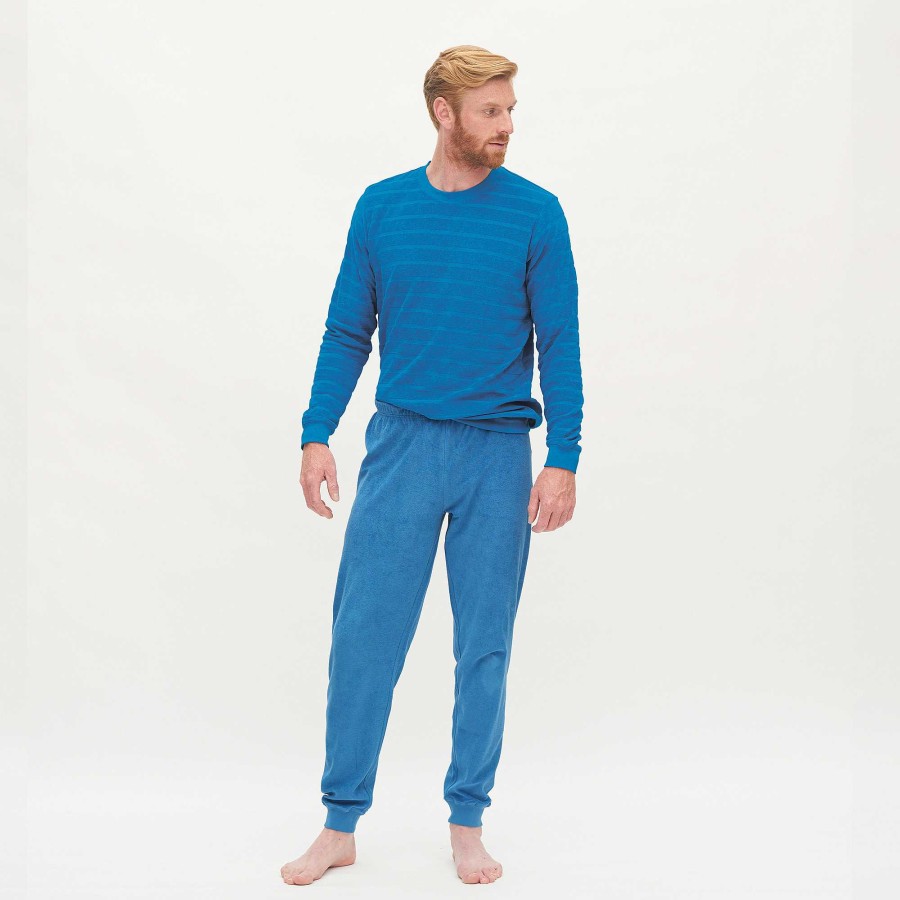 Homewear | LIVING CRAFTS Bjorn | Terry Pyjamas Retro Blue