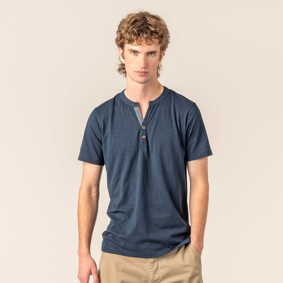 T-Shirts & Polo Shirts | LIVING CRAFTS Othello | Henley T-Shirt Midnight