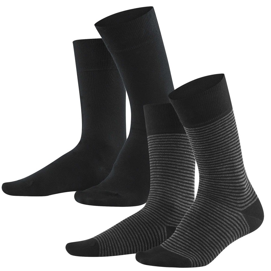 Socks | LIVING CRAFTS Arni | Socks, Pack Of 2 Black/Anthracite