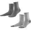 Socks & Tights | LIVING CRAFTS Alexis | Socks, Pack Of 2 Stone Grey Melange/White