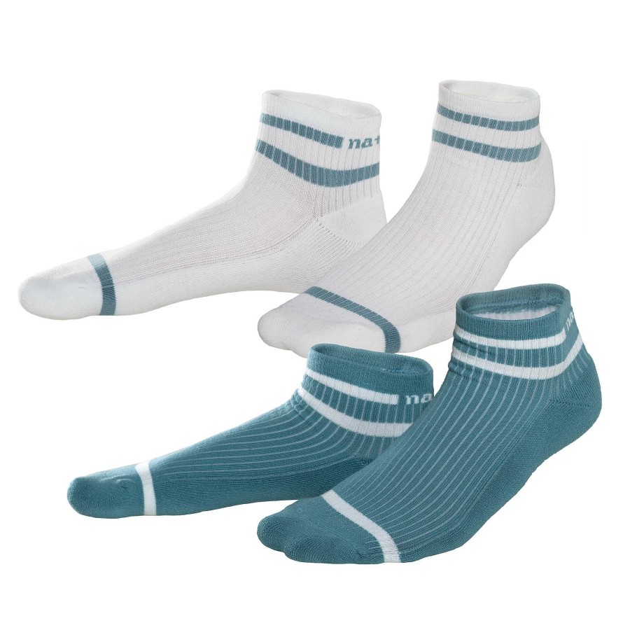 Socks | LIVING CRAFTS Orell | High Sneaker Socks, Pack Of 2 Reef Waters/White