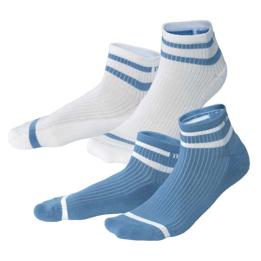 Multipacks | LIVING CRAFTS Orell | High Sneaker Socks, Pack Of 2 Azure Blue/White