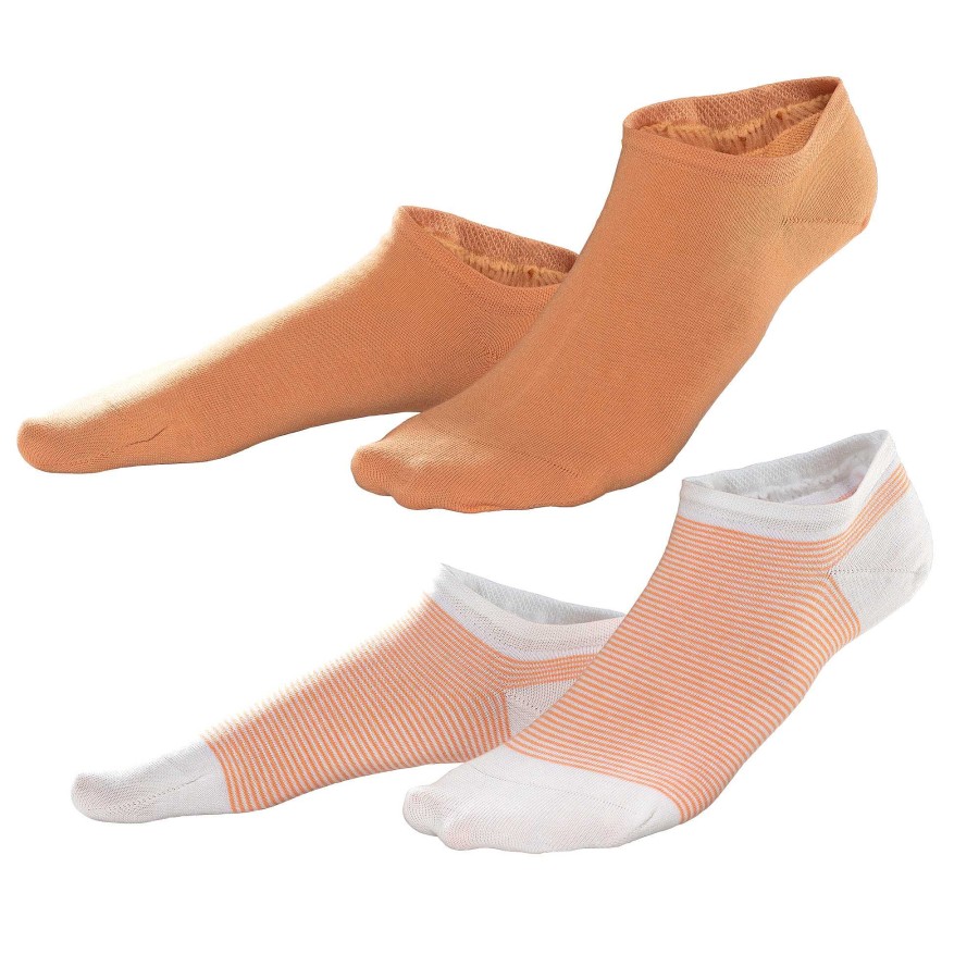 Socks & Tights | LIVING CRAFTS Abby | Sneaker Socks, Pack Of 2 Apricot/White