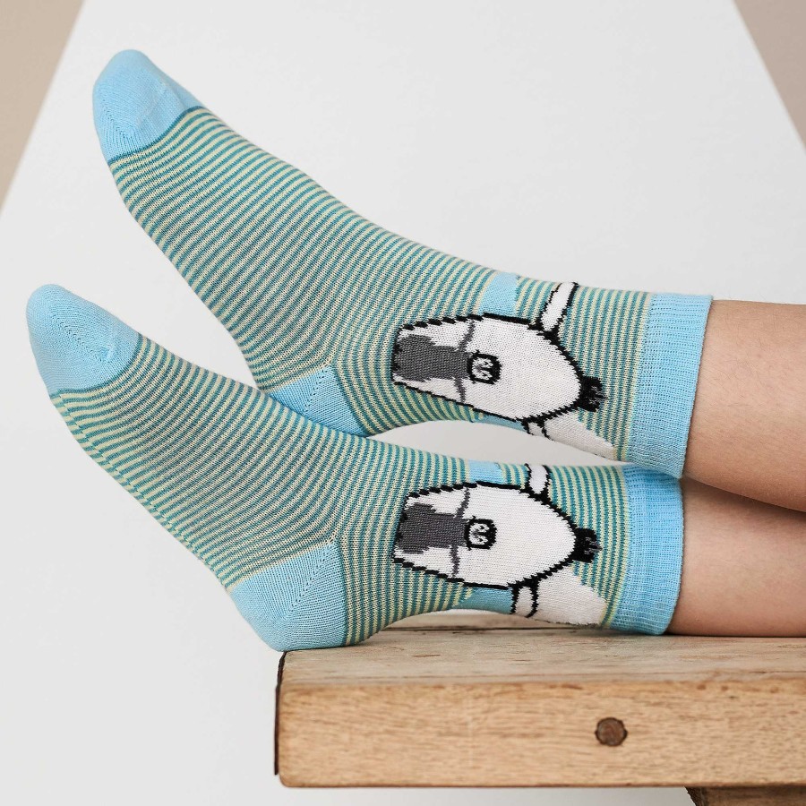 Socks & Tights | LIVING CRAFTS Bear | Socks, Pack Of 2 Petrol/Light Blue