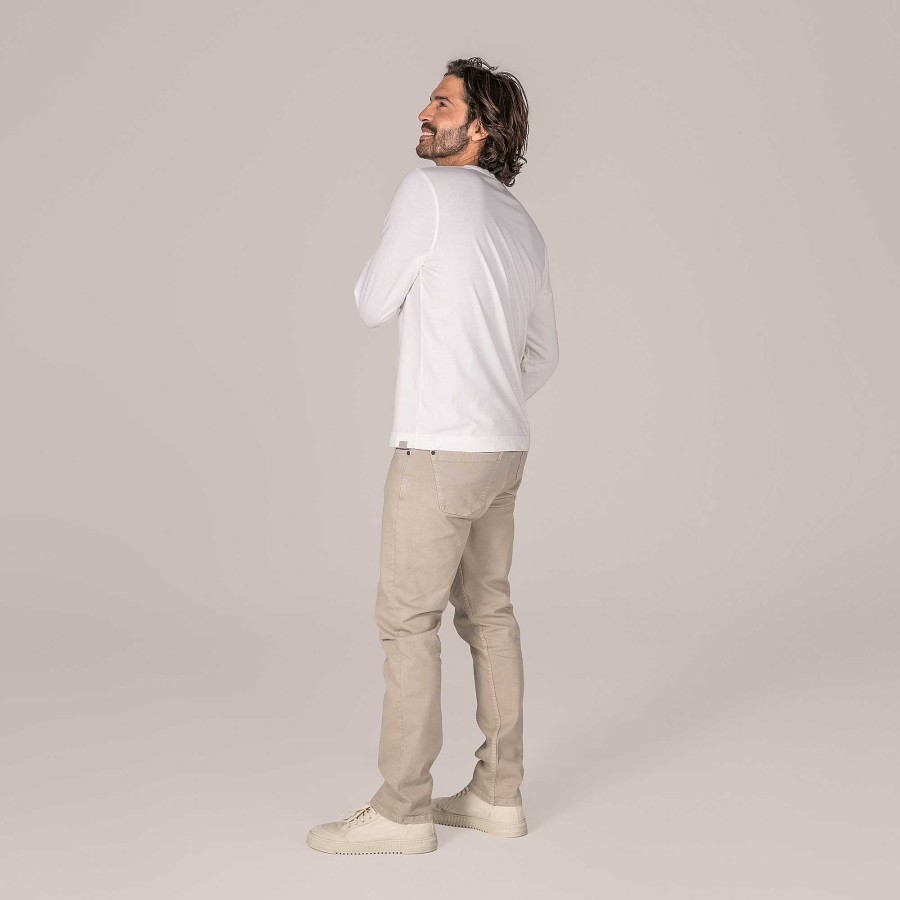 Knitwear & Sweatshirts | LIVING CRAFTS Paolo | Henley Shirt Ecru