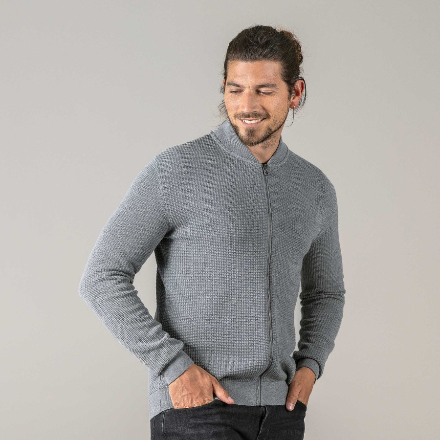 Cardigans & Jackets | LIVING CRAFTS Paavo | Cardigan Grey Melange