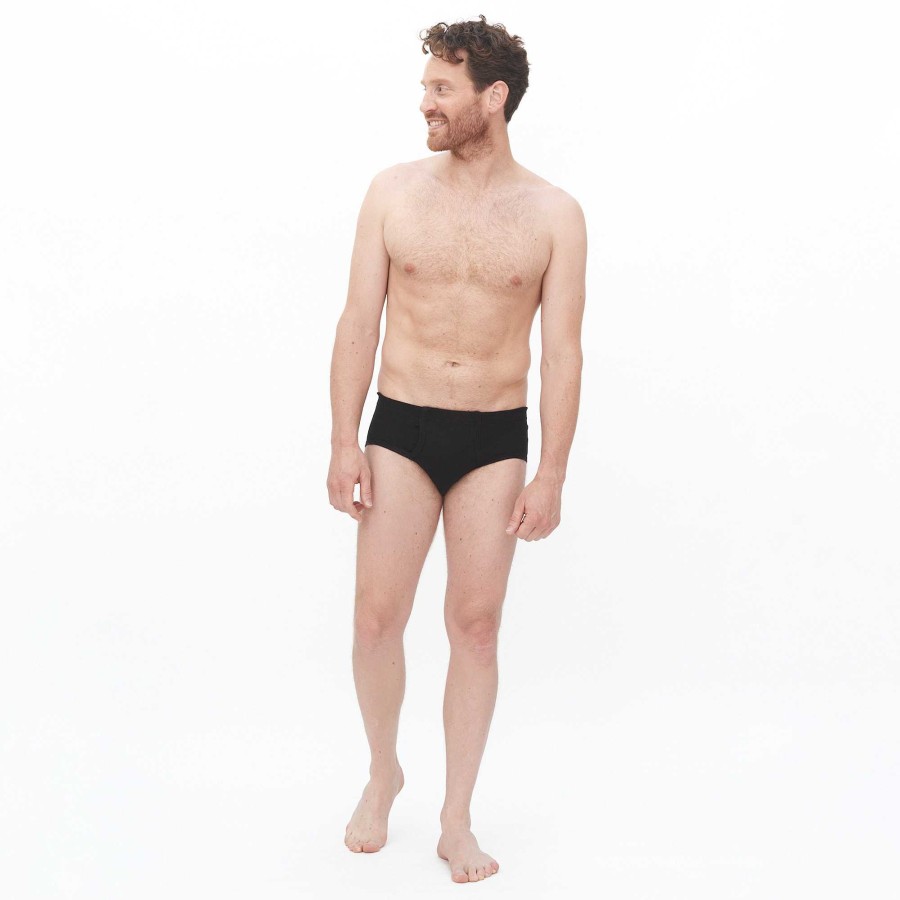 Underwear | LIVING CRAFTS Julius | Open Fly Briefs Black