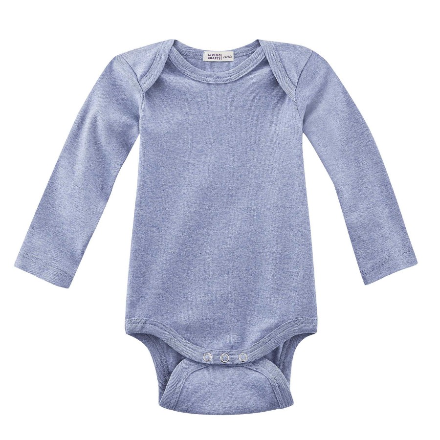 Bodys & Romper Suits | LIVING CRAFTS Herby | Long-Sleeved Body Blue Melange