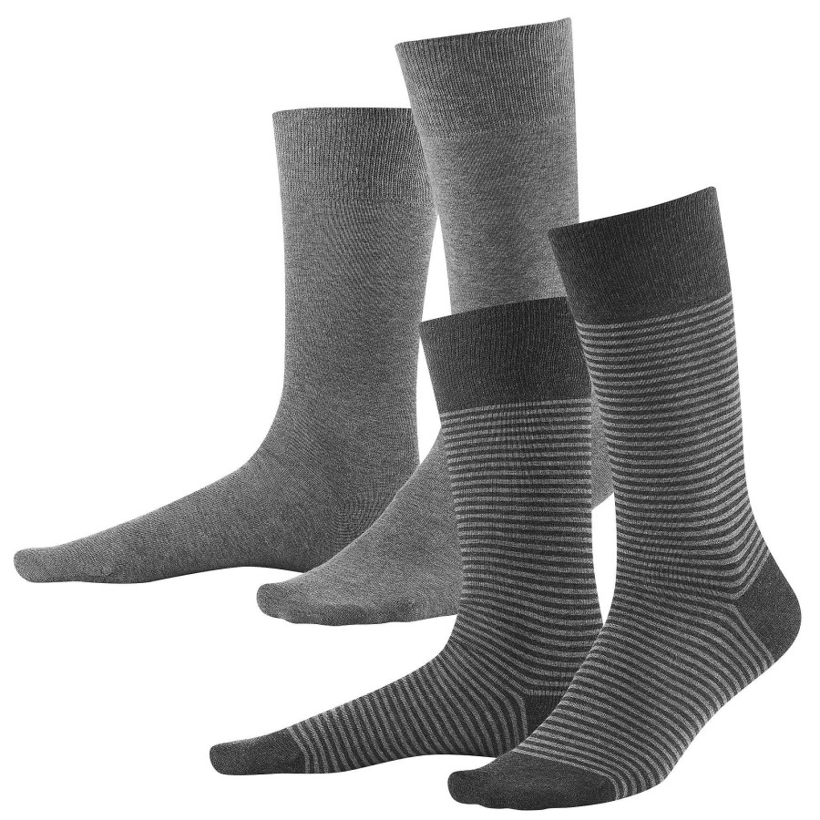 Socks | LIVING CRAFTS Arni | Socks, Pack Of 2 Stone Grey/Anthra Melange