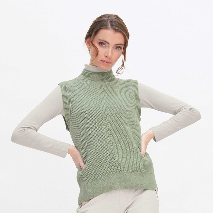 Knitwear & Sweatshirts | LIVING CRAFTS Nira | Vest Misty Green