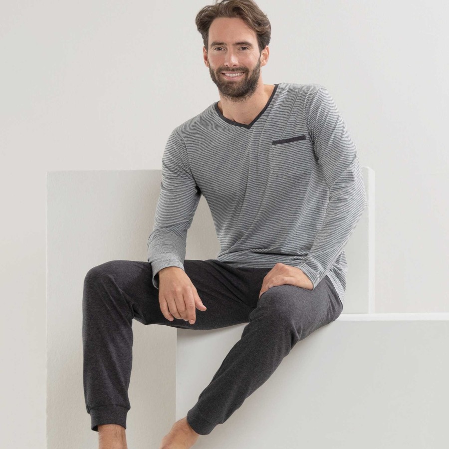 Pyjamas & Nightshirts | LIVING CRAFTS Colin | Pyjamas Stone Grey/Anthra Melange