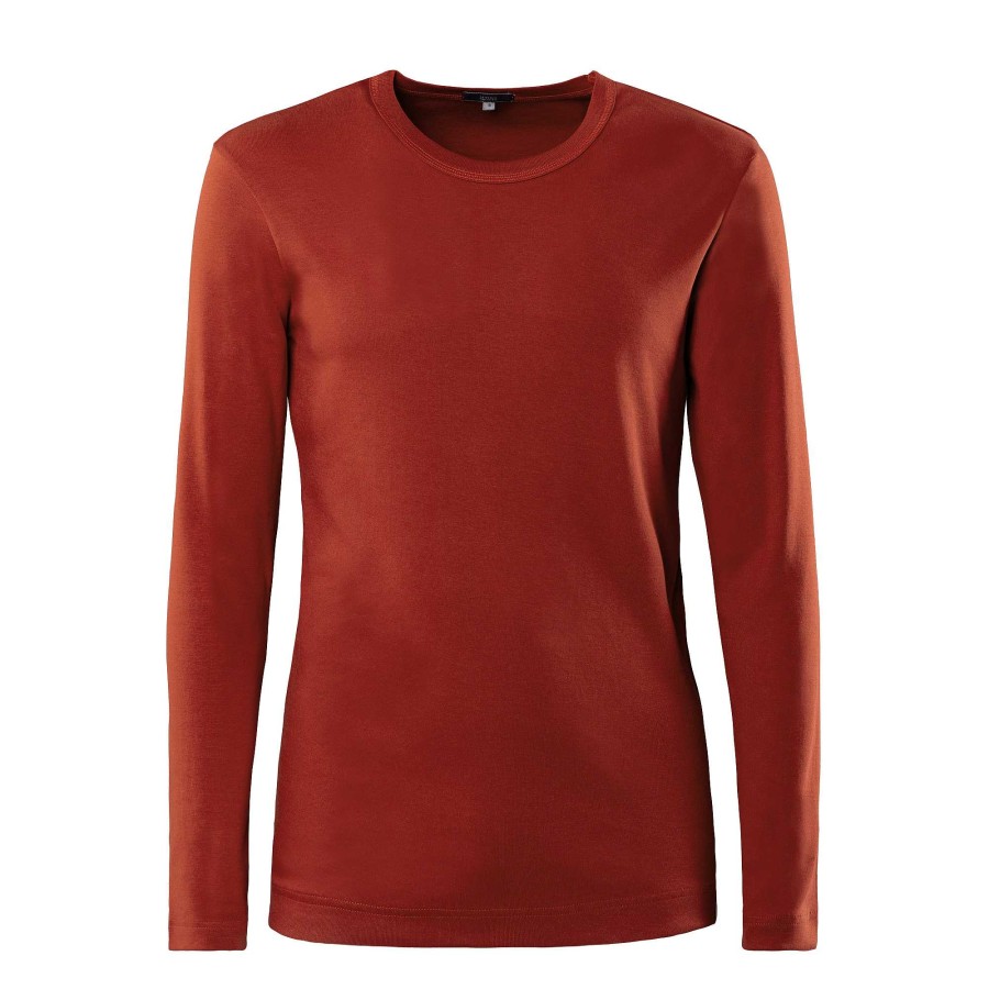 T-Shirts & Polo Shirts | LIVING CRAFTS Leandro | Long-Sleeved Shirt Burnt Brick