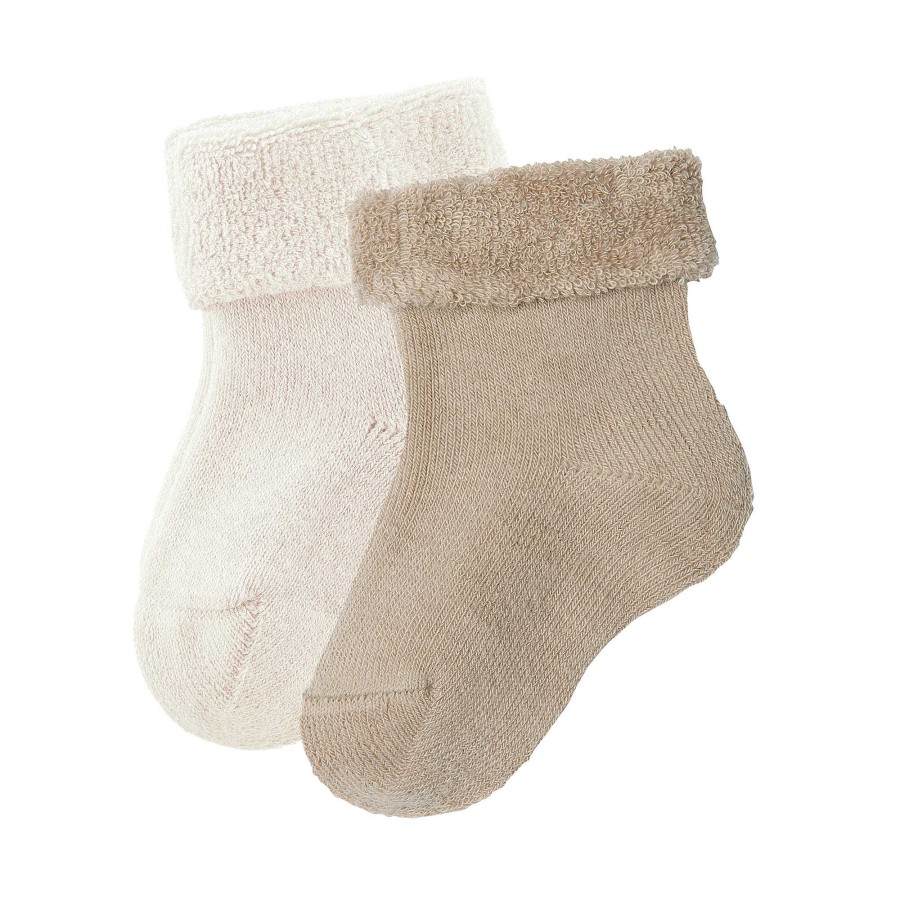 Socks & Tights | LIVING CRAFTS Gecko | Plush Socks, Pack Of 2 Natural/Taupe