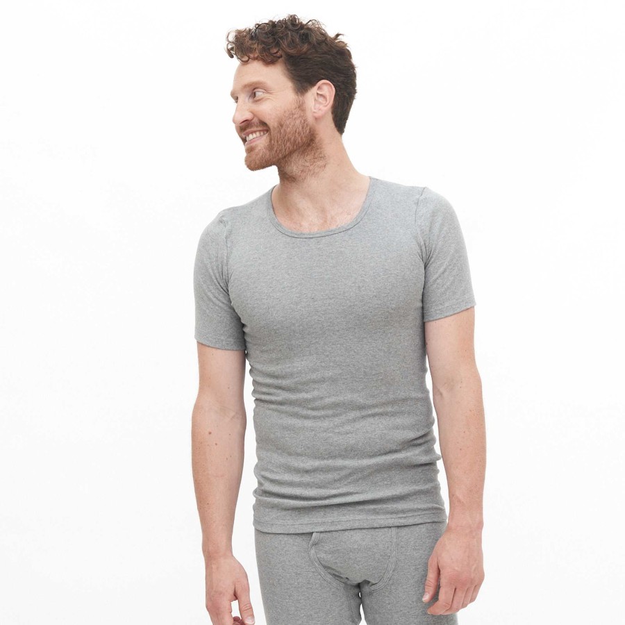 Underwear | LIVING CRAFTS Jacob | Short-Sleeved Shirt Grey Melange