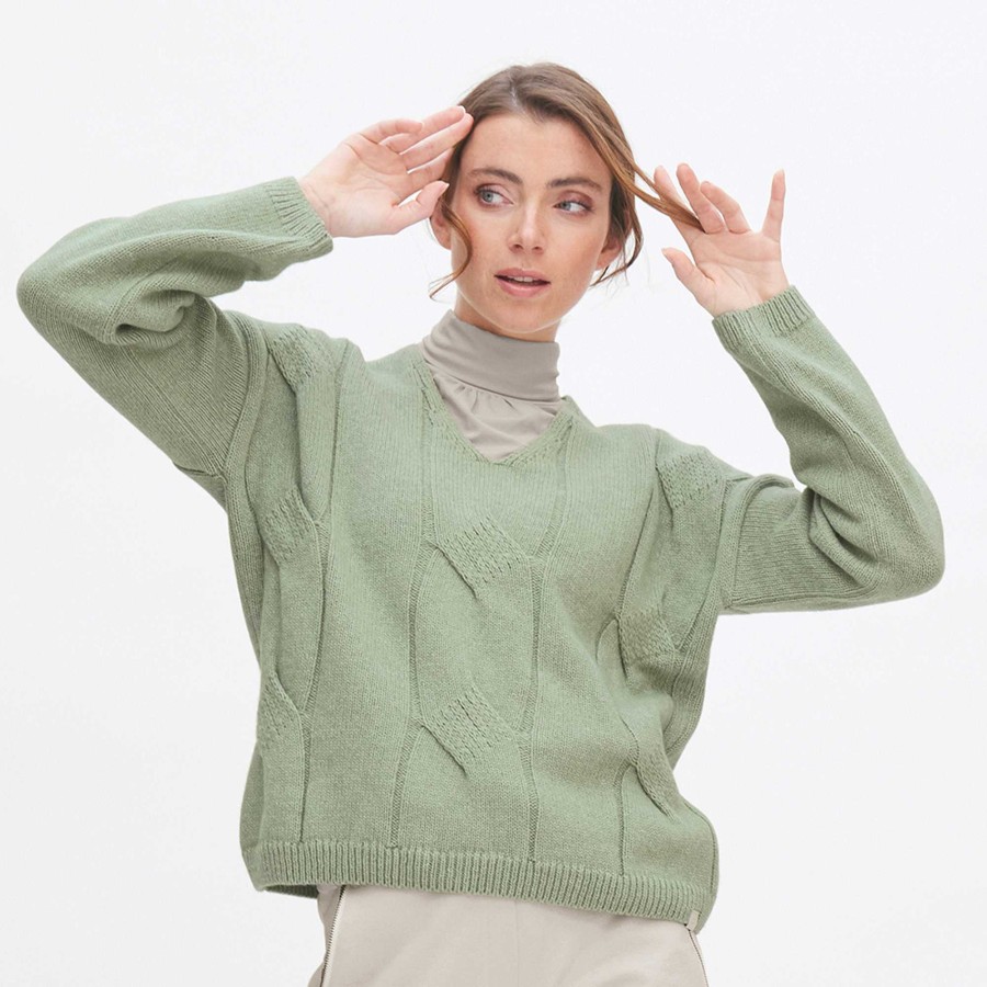 Knitwear & Sweatshirts | LIVING CRAFTS Neele | Sweater Misty Green