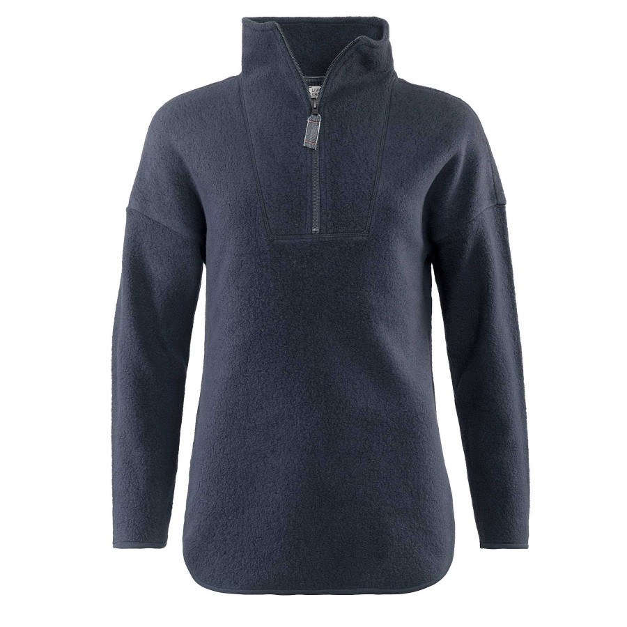 Knitwear & Sweatshirts | LIVING CRAFTS Nikita | Fleece Troyer Ink Blue