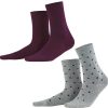 Socks & Tights | LIVING CRAFTS Bettina | Socks, Pack Of 2 Dark Prune/Dots