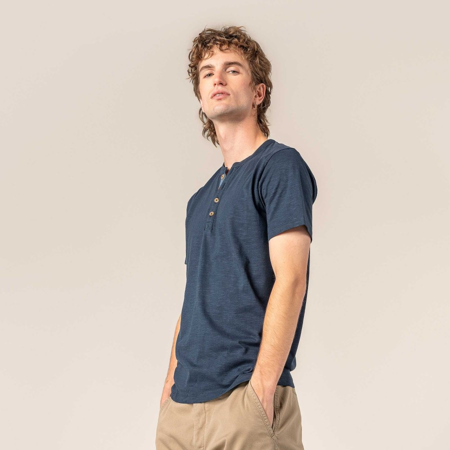 T-Shirts & Polo Shirts | LIVING CRAFTS Othello | Henley T-Shirt Midnight