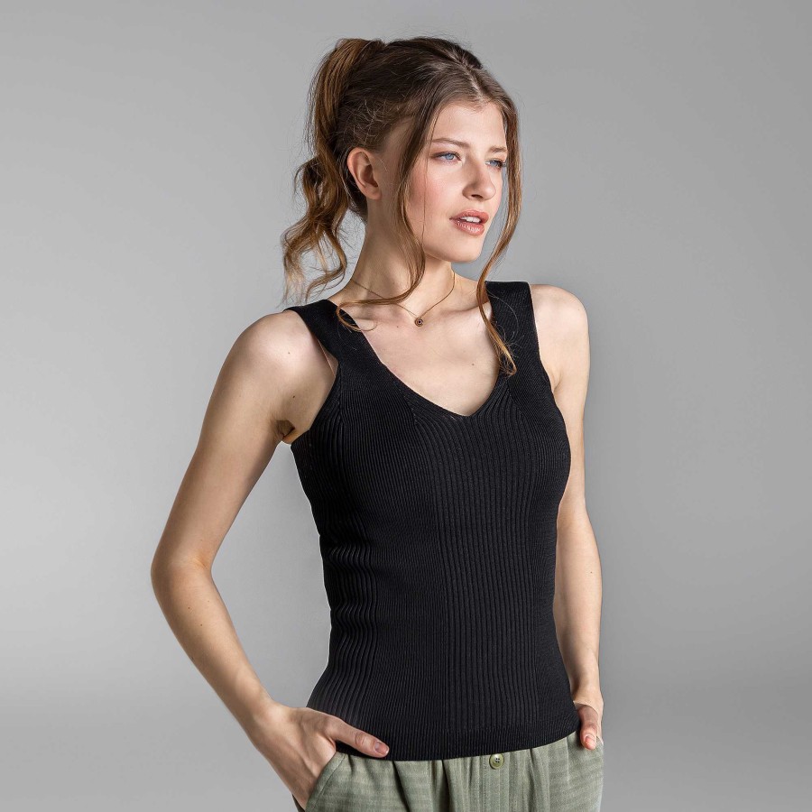 Shirts & Tops | LIVING CRAFTS Truestory Bienke | Cotton Knitted Top Black