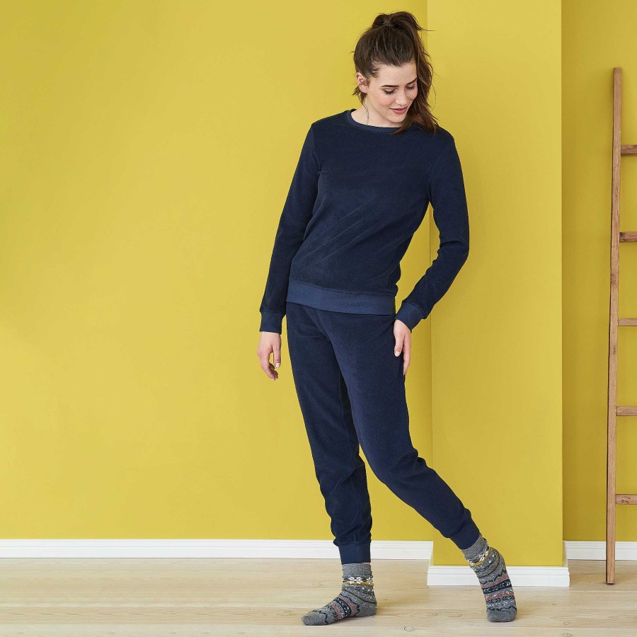 Homewear | LIVING CRAFTS Bonnie | Terry Pyjamas Navy