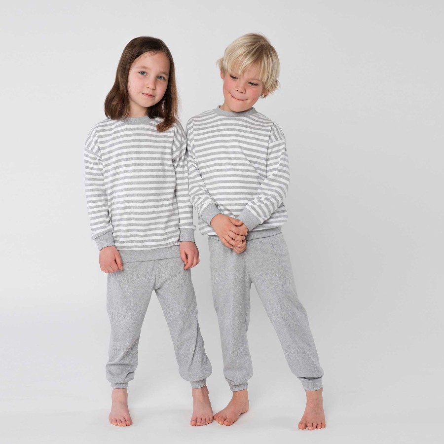 Pyjamas | LIVING CRAFTS Elephant | Pyjamas Grey-Melange/White Striped