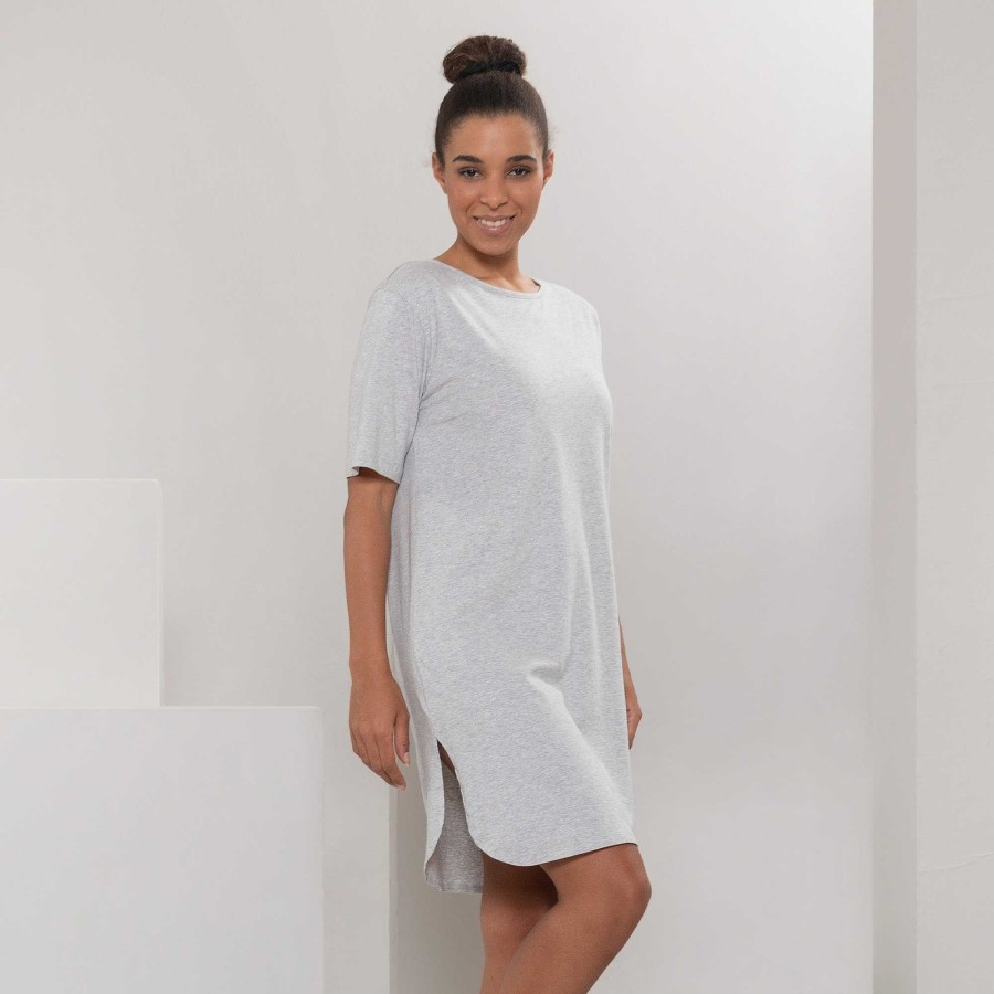 Nightshirts | LIVING CRAFTS Berit | Night Shirt Grey Melange