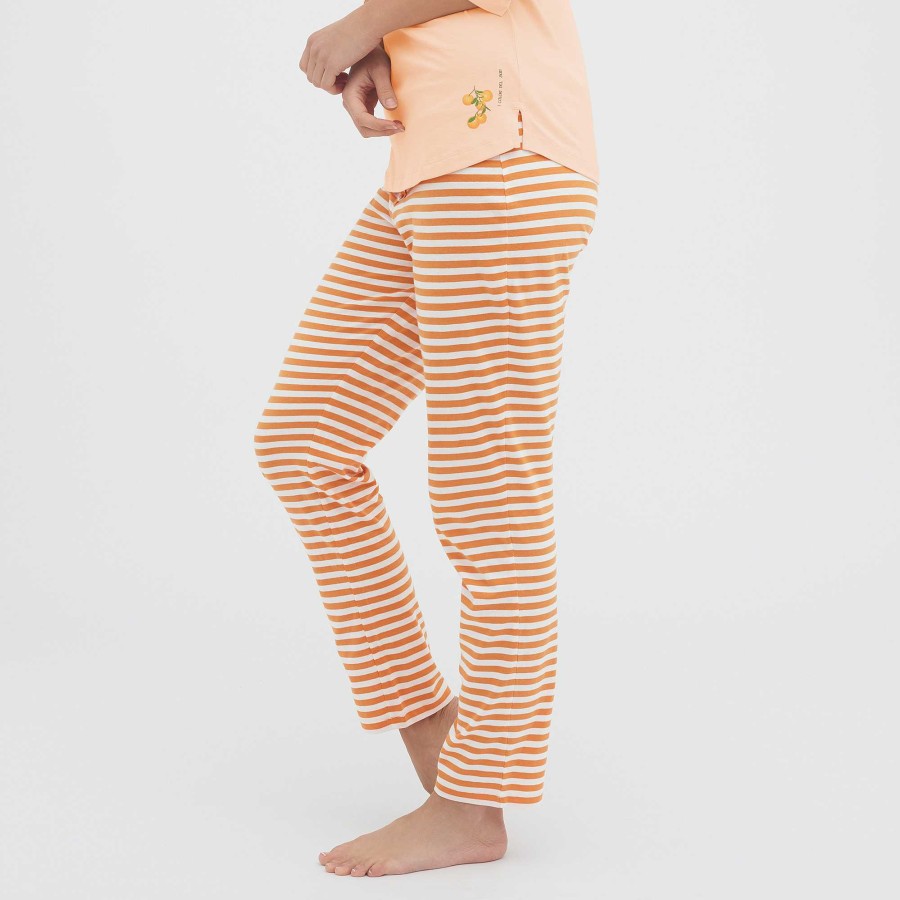 Pyjamas | LIVING CRAFTS Carol | Sleep Trousers Apricot/White