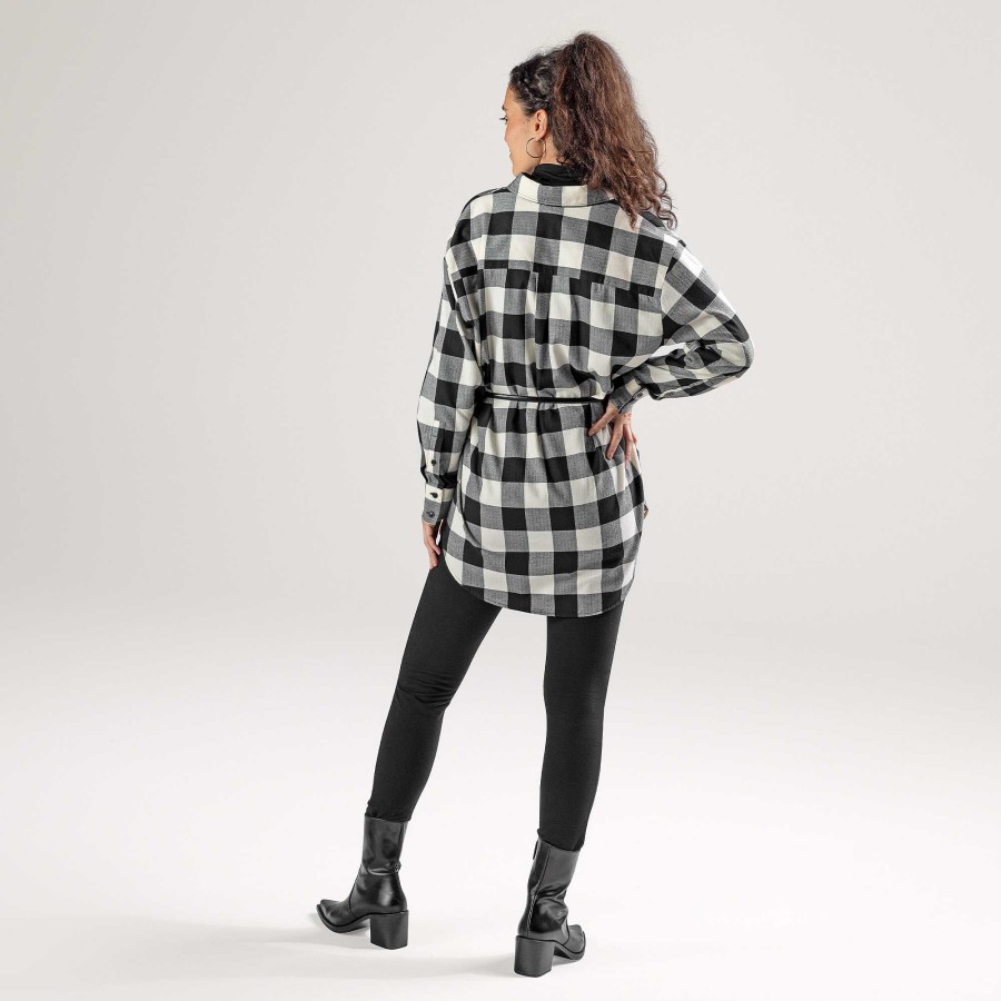 Blouses & Tunics | LIVING CRAFTS Nina | Flannel Shirt Black/Cream