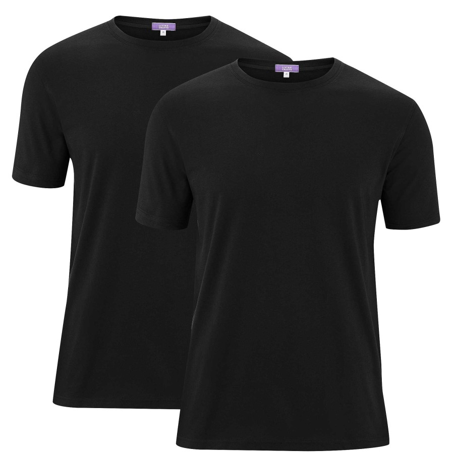 T-Shirts & Polo Shirts | LIVING CRAFTS Fabian | T-Shirt, Pack Of 2 Black