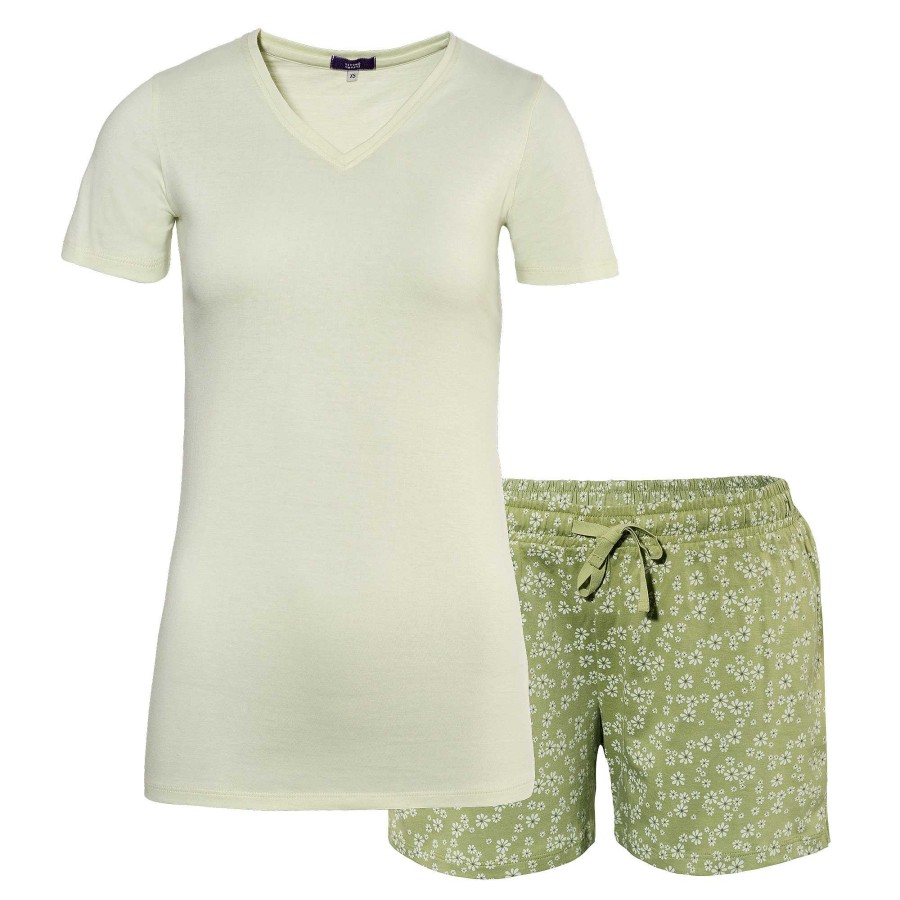 Homewear | LIVING CRAFTS Miriam | Shorty Pyjamas, Set Pistachio