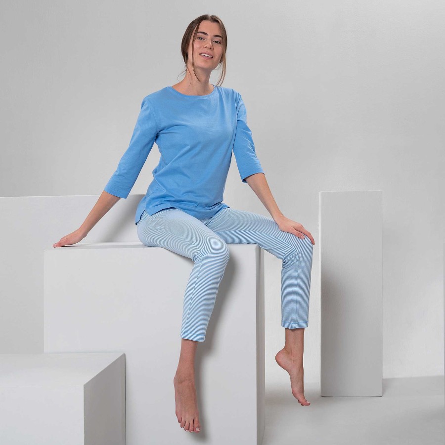 Pyjamas | LIVING CRAFTS Carol | Sleep Trousers Forget-Me-Not/Offwhite