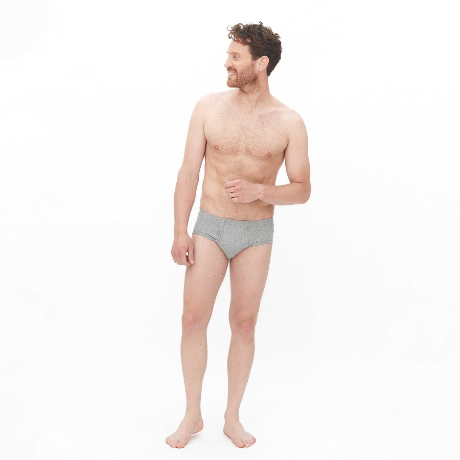 Underwear | LIVING CRAFTS Julius | Open Fly Briefs Grey Melange