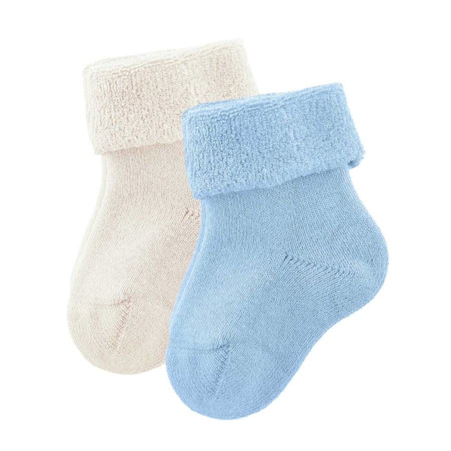 Socks & Tights | LIVING CRAFTS Gecko | Plush Socks, Pack Of 2 Natural/Blue