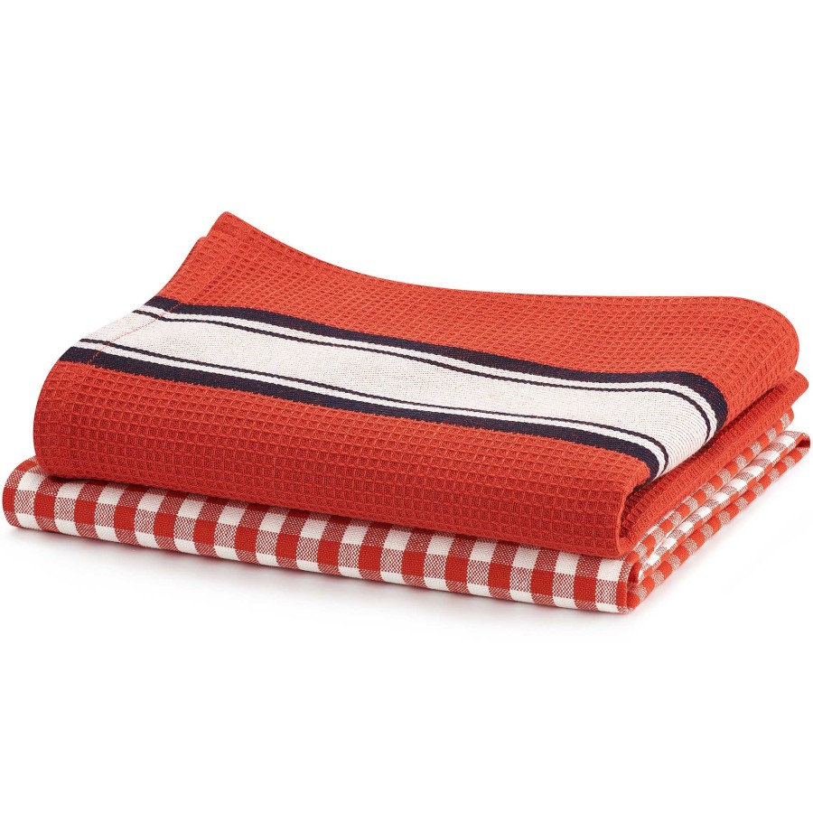 Kitchen | LIVING CRAFTS Delhi | Dish Towels, Pack Of 2 Red Clay