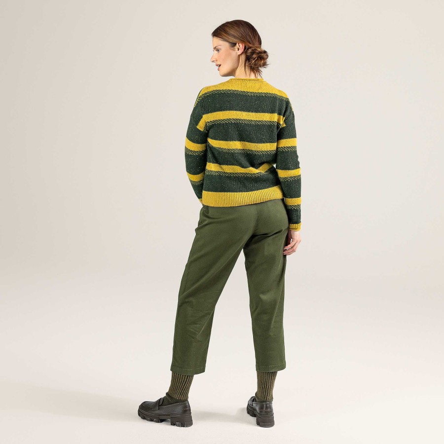 Knitwear & Sweatshirts | LIVING CRAFTS Paremi | Sweater Dark Olive/Honey