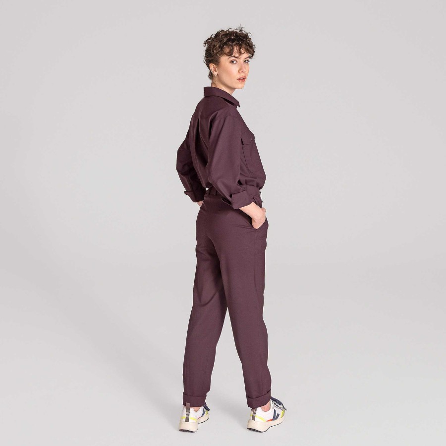 Jeans & Trousers | LIVING CRAFTS Truestory Aril | Trousers Aubergine