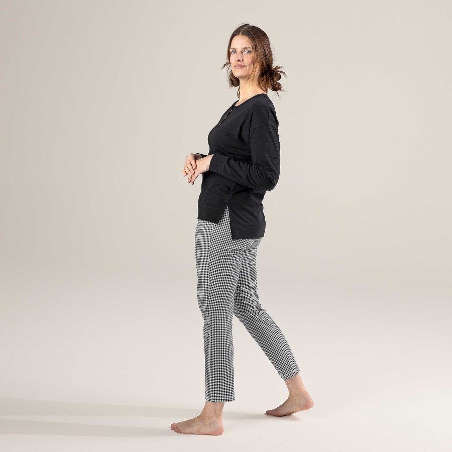 Pyjamas | LIVING CRAFTS Carol | Sleep Trousers Vichy Black/Cream